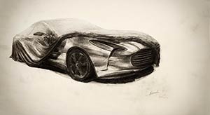 Dessin au Crayon Aston Martin
